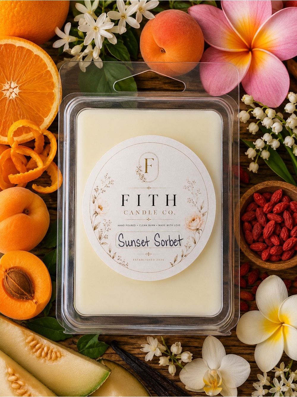 Sunset Sorbet 100% Organic Soy Artisan wax melts